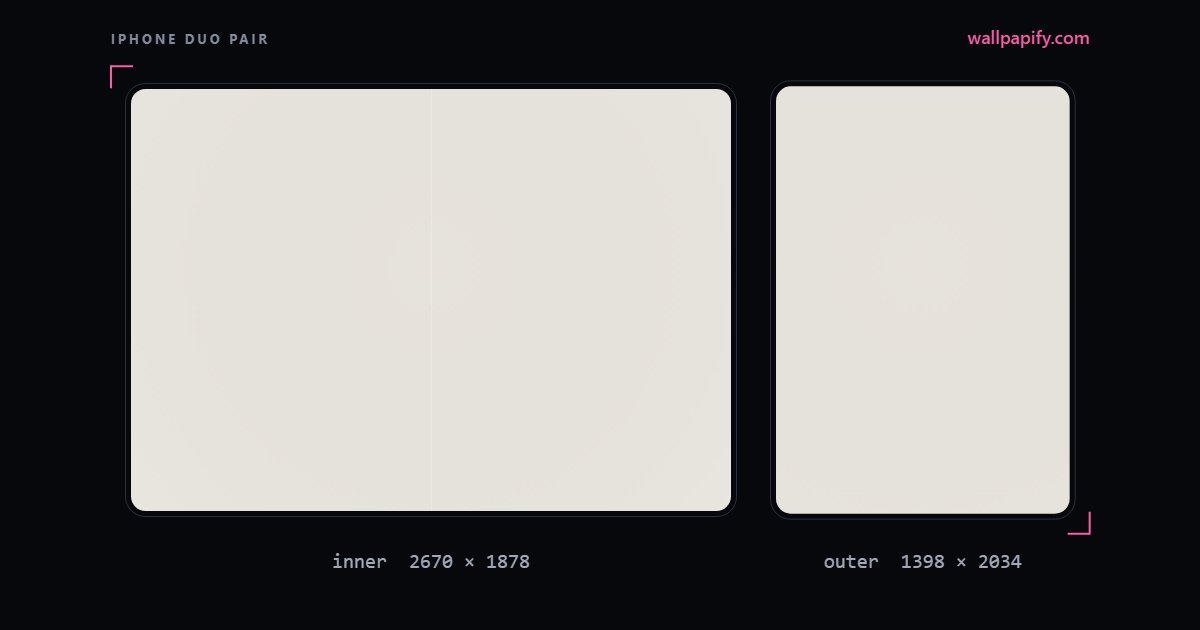 A quiet pearl white on both iPhone Duo displays